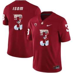 Washington State Cougars 3 Daniel Isom Red Fashion College Football Jersey Dyin