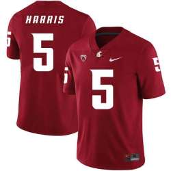 Washington State Cougars 5 Travell Harris Red College Football Jersey Dzhi