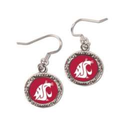 Washington State Cougars Earrings Round Style - Special Order