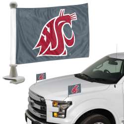 Washington State Cougars Flag Set 2 Piece Ambassador Style - Special Order