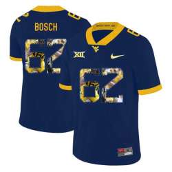 West Virginia Mountaineers 62 Kyle Bosch Navy Fashion College Football Jersey Dyin