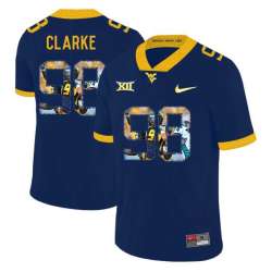 West Virginia Mountaineers 98 Will Clarke Navy Fashion College Football Jersey Dyin