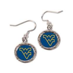 West Virginia Mountaineers Earrings Round Style - Special Order