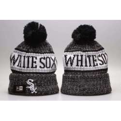 White Sox Fresh Logo Gray Knit Hat With Pom YP