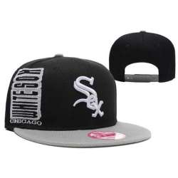 White Sox Team Logo Black Adjustable Hat LX (1)