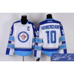 Winnipeg Jets #10 Dale Hawerchuk White Signature Edition Jerseys