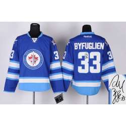 Winnipeg Jets #33 Dustin Byfuglien Blue Signature Edition Jerseys