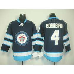 Winnipeg Jets #4 Bogosian Navy Jerseys