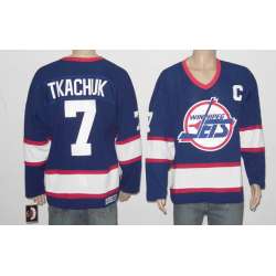 Winnipeg Jets #7 Tkachuk blue Jerseys