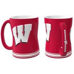 Wisconsin Badgers Coffee Mug - 14oz Sculpted Relief