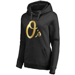 Women Baltimore Orioles Gold Collection Pullover Hoodie LanTian - Black