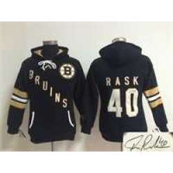 Women Boston Bruins #40 Tuukka Rask Black Old Time Hockey Stitched Signature Edition Hoodie