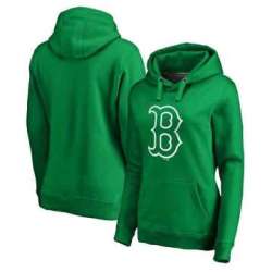 Women Boston Red Sox Fanatics Branded Kelly Green St. Patrick's Day White Logo Pullover Hoodie
