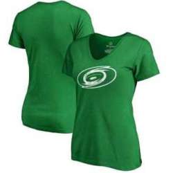 Women Carolina Hurricanes Fanatics Branded Plus Sizes St. Patrick\'s Day White Logo T-Shirt Kelly Green FengYun
