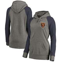 Women Chicago Bears NFL Pro Line by Fanatics Branded Plus Sizes Vintage Lounge Pullover Hoodie - Heathered Gray