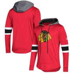 Women Chicago Blackhawks Red Customized All Stitched Hooded Sweatshirt