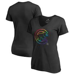 Women Chicago Cubs Fanatics Branded Pride Black T Shirt Fyun
