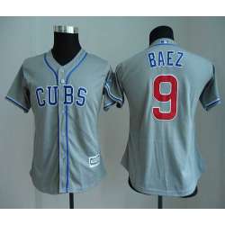 Women Chicago Cubs #9 Javier Baez Gray New Cool Base Jersey