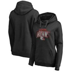 Women Cleveland Browns NFL Pro Line by Fanatics Branded Plus Size Arch Smoke Pullover Hoodie