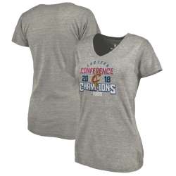Women Cleveland Cavaliers Fanatics Branded 2018 Eastern Conference Champions Catch & Shoot Tri-Blend V-Neck T-Shirt - Heather Gray