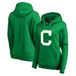 Women Cleveland Indians Fanatics Branded Kelly Green St. Patrick's Day White Logo Pullover Hoodie