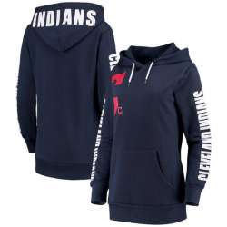 Women Cleveland Indians G III 4Her by Carl Banks 12th Inning Pullover Hoodie Navy