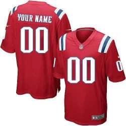 Women Customized New England Patriots Red Team Color Nike Game Stitched Jersey