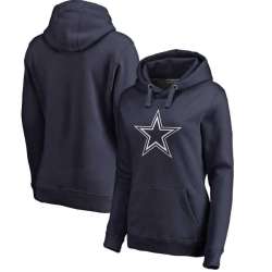 Women Dallas Cowboys NFL Pro Line by Fanatics Branded Navy Primary Logo Pullover Hoodie 90Hou