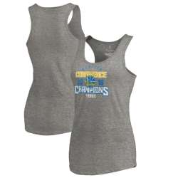 Women Golden State Warriors Fanatics Branded 2018 Western Conference Champions Catch and Shoot Tri Blend Tank Top - Heather Gray