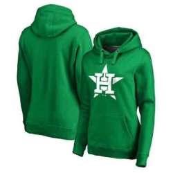 Women Houston Astros Fanatics Branded Kelly Green St. Patrick\'s Day White Logo Pullover Hoodie