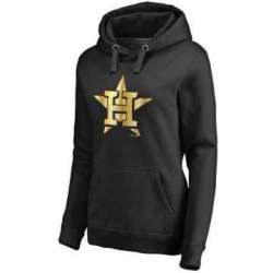 Women Houston Astros Gold Collection Pullover Hoodie LanTian - Black