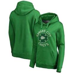 Women Kansas City Chiefs NFL Pro Line by Fanatics Branded St. Patrick\'s Day Luck Tradition Pullover Hoodie Kelly Green
