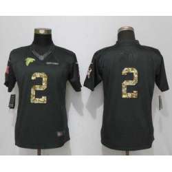 Women Limited Nike Atlanta Falcons #2 Ryan Anthracite Salute To Service Jersey