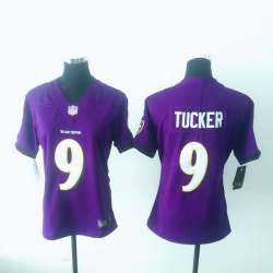 Women Limited Nike Baltimore Ravens #9 Justin Tucker Purple Vapor Untouchable Player Jerseys