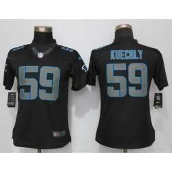 Women Limited Nike Carolina Panthers #59 Kuechly Impact Black Stitched Jersey