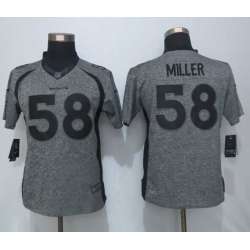 Women Limited Nike Denver Broncos #58 Miller Stitched Gridiron Gray Jersey