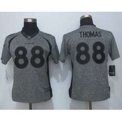 Women Limited Nike Denver Broncos #88 Thomas Stitched Gridiron Gray Jersey