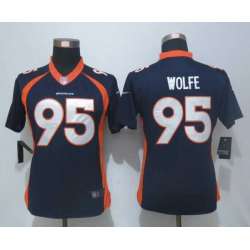 Women Limited Nike Denver Broncos #95 Derek Wolfe Blue Alternate Stitched Jersey