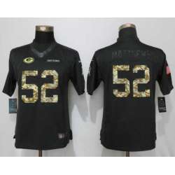 Women Limited Nike Green Bay Packers #52 Clay Matthews Anthracite Salute to Service Stitched Jersey