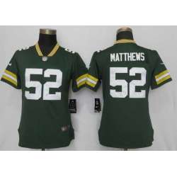 Women Limited Nike Green Bay Packers #52 Matthews Green Vapor Untouchable Player Jersey