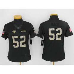 Women Limited Nike Oakland Raiders #52 Khalil Mack Anthracite Salute To Service Stitched Jersey