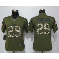 Women Limited Nike St. Louis Rams #29 Dickerso Green Salute To Service Stitched NFL Jersey