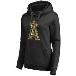 Women Los Angeles Angels of Anaheim Gold Collection Pullover Hoodie LanTian - Black
