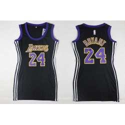 Women Los Angeles Lakers #24 Kobe Bryant Black Swingman Stitched Jersey