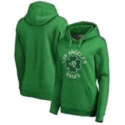 Women Los Angeles Rams NFL Pro Line by Fanatics Branded St. Patrick\'s Day Luck Tradition Pullover Hoodie Kelly Green