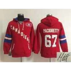 Women Montreal Canadiens #67 Max Pacioretty Red Old Time Hockey Stitched Signature Edition Hoodie