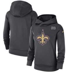 Women New Orleans Saints Anthracite Nike Crucial Catch Performance Hoodie