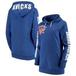 Women New York Knicks G III 4Her by Carl Banks Overtime Pullover Hoodie Blue