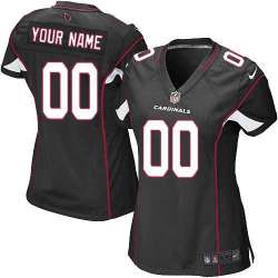 Women Nike Arizona Cardinals Customized Black Team Color Stitched NFL Game Jersey