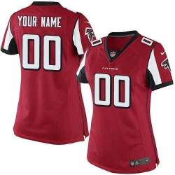 Women Nike Atlanta Falcons Customized Red Team Color Stitched NFL Game Jersey